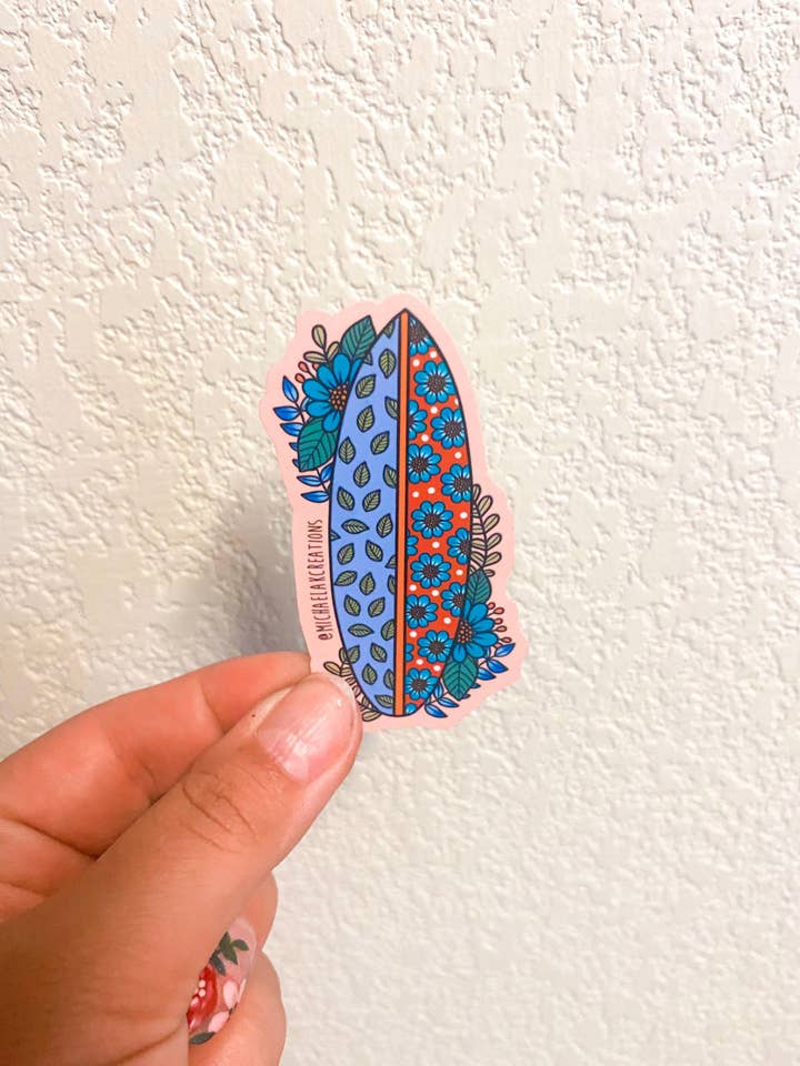 Autocollant pour planche de surf | Autocollants | Autocollants pour Hydroflask | lapt pour la vente par Michaela K Creations