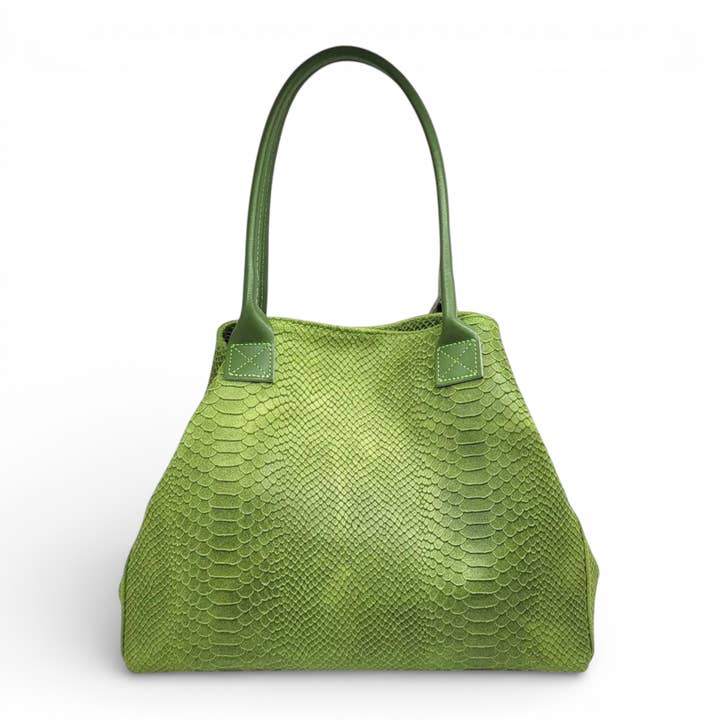 LOLA Ledertasche – Grasgrün – Hergestellt in Italien für den Großhandel von ZEEN