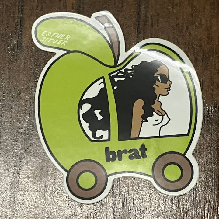 Esther Sketch - Wholesale Sticker - Charli XCX Brat Apple Sticker5