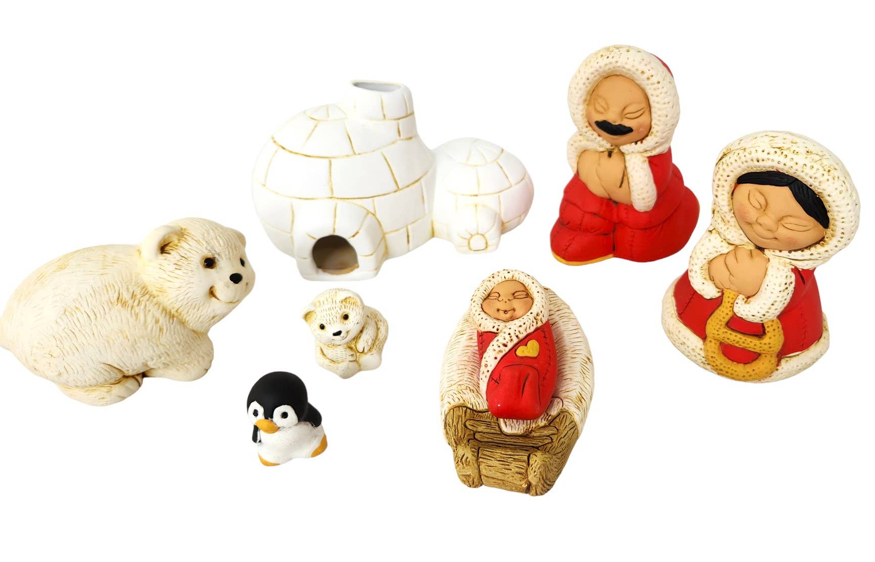 Sedona Spirit - Vente Crèche de Noël - Crèche esquimau en céramique0