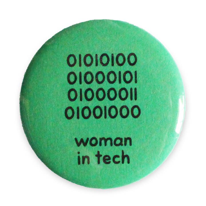 Woman In Tech Button for wholesale by The Chemist Tree
