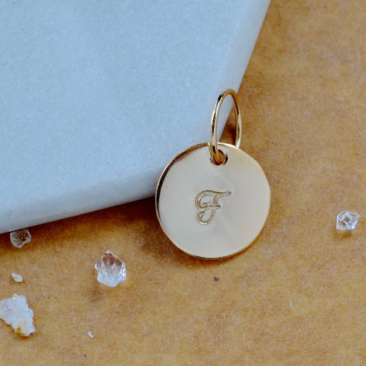 Foamy Wader - Wholesale Individual Charm/Pendant - Capital Letter Charm Set - full alphabet of initial charm pendants, capital letter in cursive font (3 metals)22