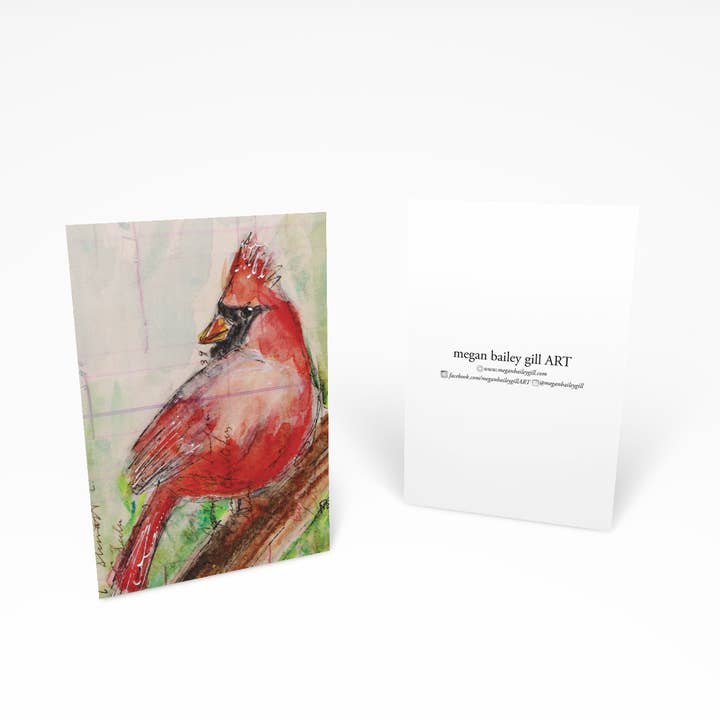 Vintage Collage Cardinal 02 Note Card or Greeting Card for wholesale by MeganBaileyGillART
