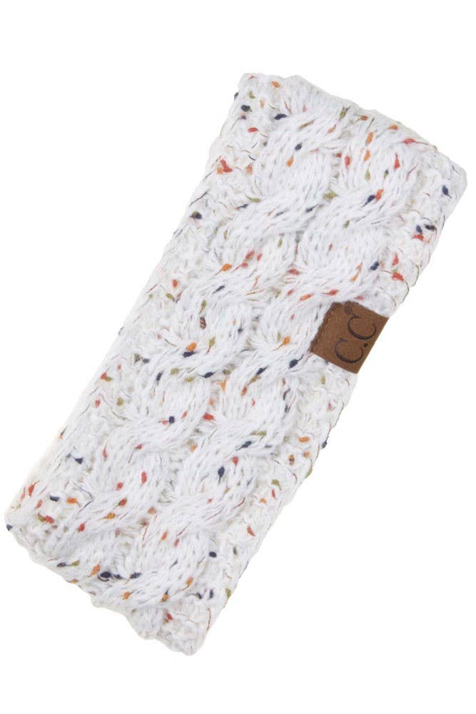 Hana – wholesale Pannband - Dam – C.C Chunky Stickad Confetti Sherpa fodrad pannband9