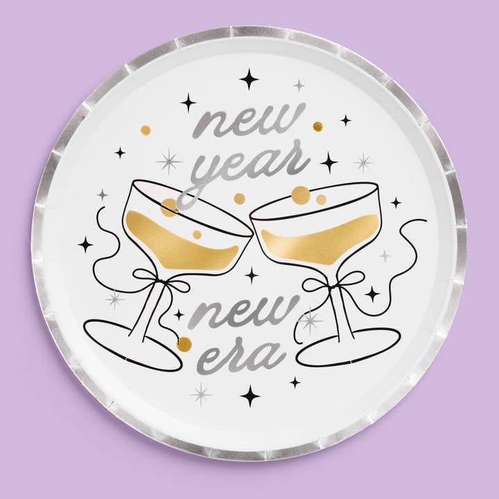 xo, Fetti - Wholesale Disposable Plate - New Year, New Era Plates - 24 paper plates NYE 5