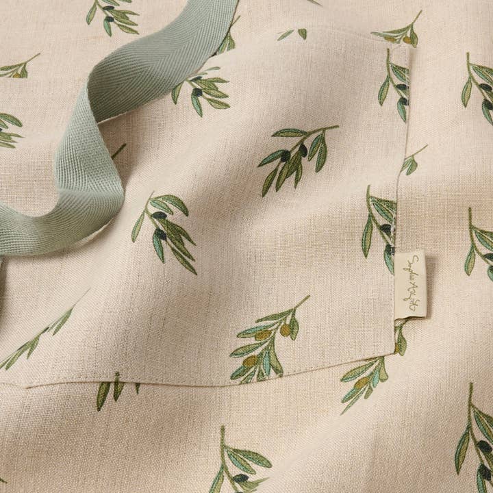 Sophie Allport - Wholesale Apron - Olive Linen Cross Back Apron6