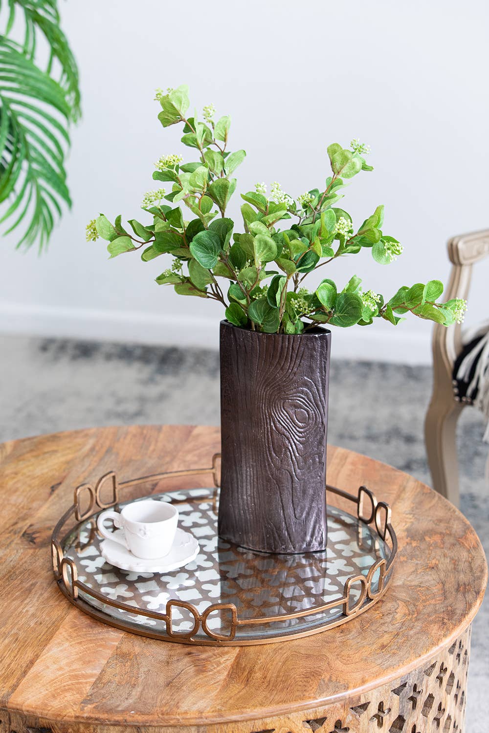 A&B Home Group Inc. – Engroshandel Pyntebakke – D18x2" Sofistikeret Geometrisk Spejlbakke4