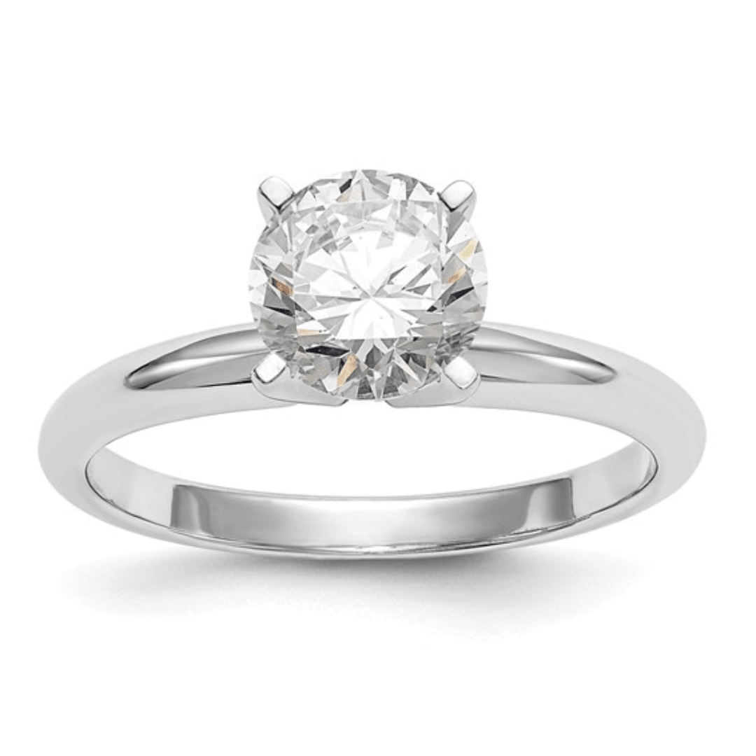 Fine Diamond - Wholesale Engagement Ring - 14k White Gold Round Solitaire Lab Grown Diamond Ring0