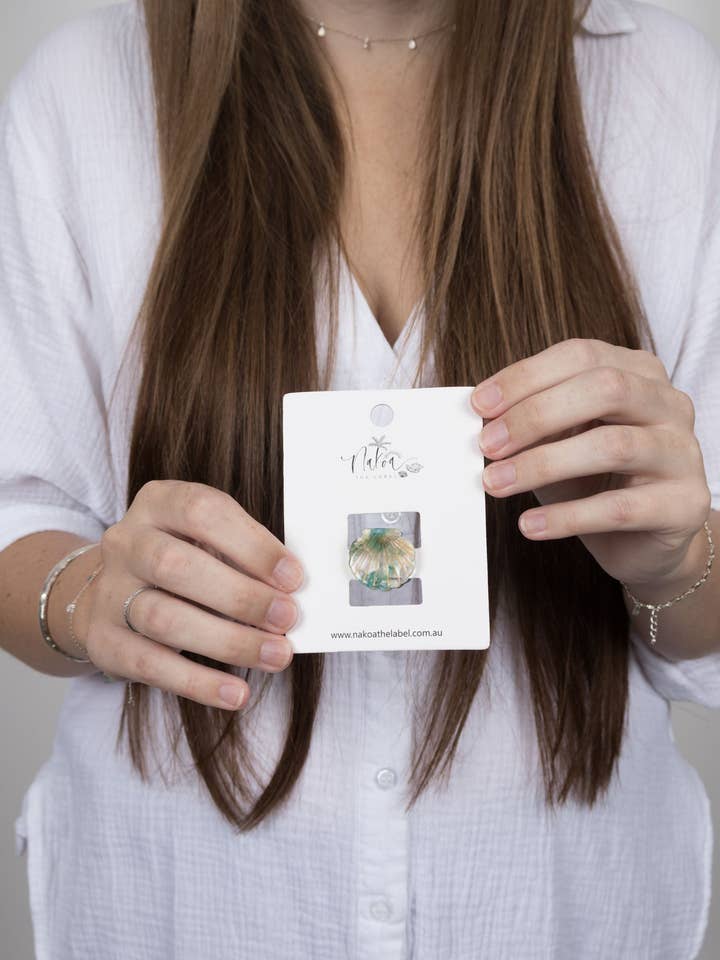 Claw Clip -- Clam Shell - Acetate - Small - Sea Floor for wholesale by Nakoa The Label