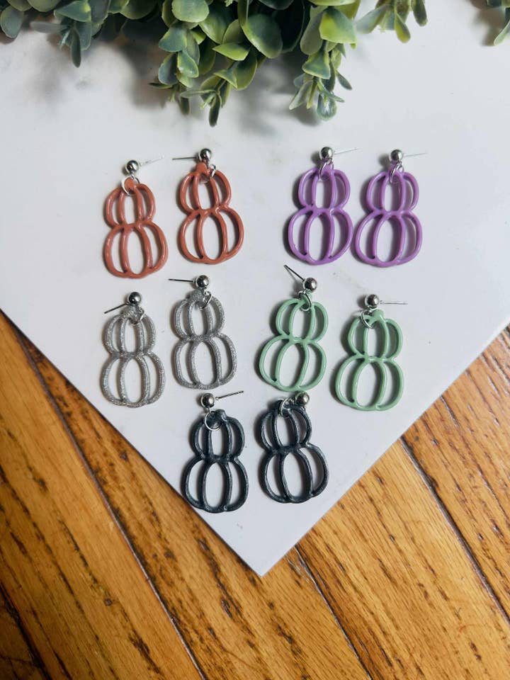 Pumpkin 2 Tier Pumpkin Dangle Jewelry Handmade Clay Earrings for wholesale by KBH CREATIONS