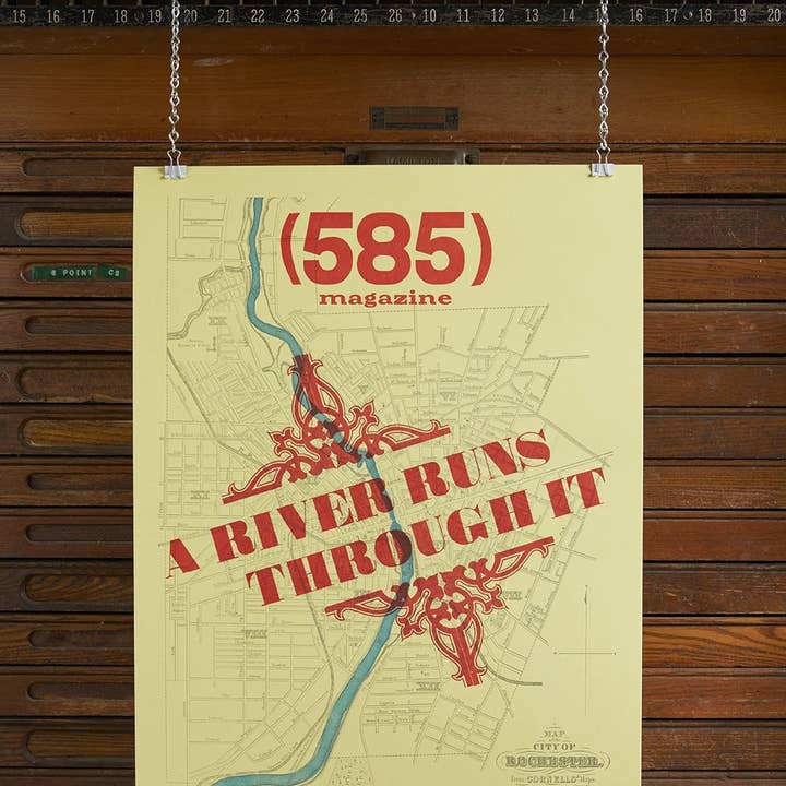 585 Magazine A River Runs Through It Poster for wholesale by Type High Letterpress