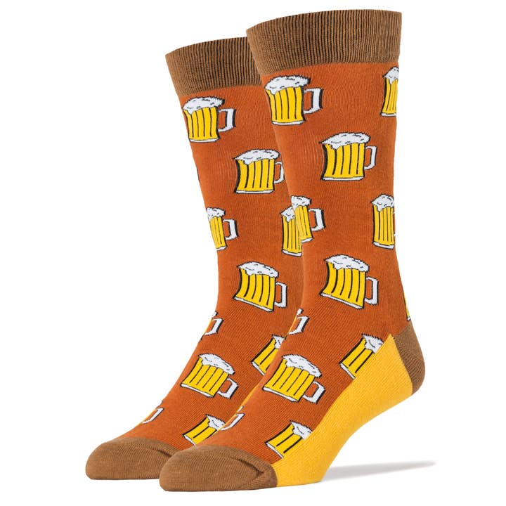 Beer Me! | Men's Cotton Crew Funny Socks for wholesale by Oooh Yeah/Sock It Up/Oooh Geez Slippers