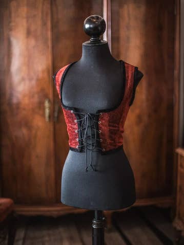 Costurero Real - Wholesale Corset - Women's - Red Velvet Corset bodice, Tapestry fabric Victorian Gothic0