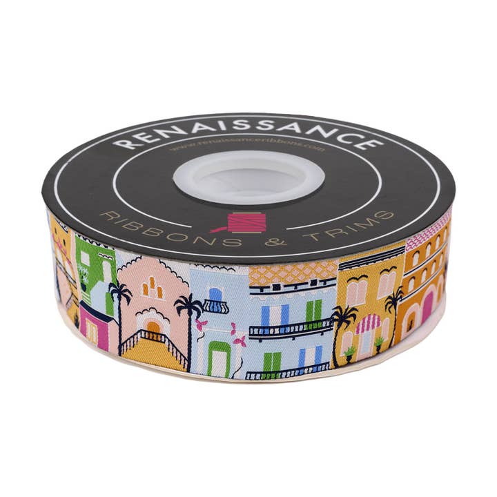 Amalfi Coast - 1-1/2" width - La Dolce Vita by Stacy Peterson - 15 Yard Spool for wholesale by Renaissance Ribbons