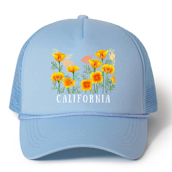 California Poppies Trucker Hat for wholesale by Pippa & Ky