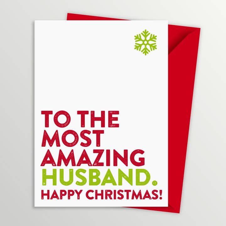 Amazing Husband Christmas Card for wholesale by A is for Alphabet Ltd