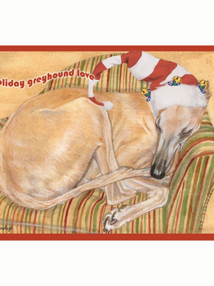 Windhund Love Weihnachtskarten, 10er-Pack für den Großhandel von Pipsqueak Productions