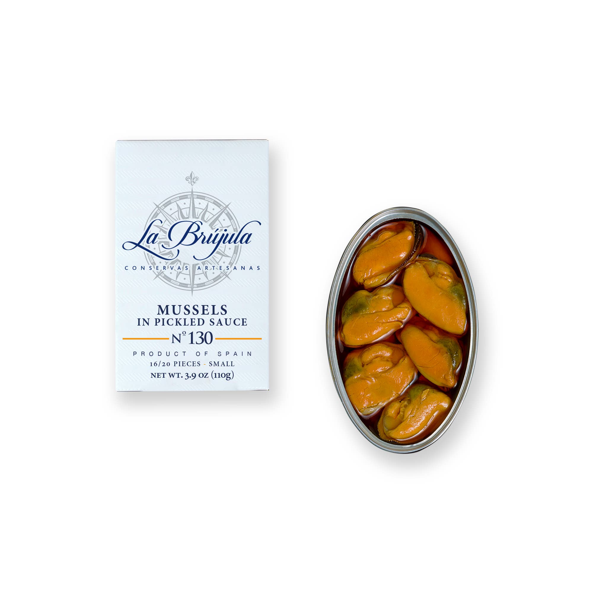 Conservas La Brújula - Wholesale Fish/seafood - Mussels In Escabeche 16/20 OL120. LB130