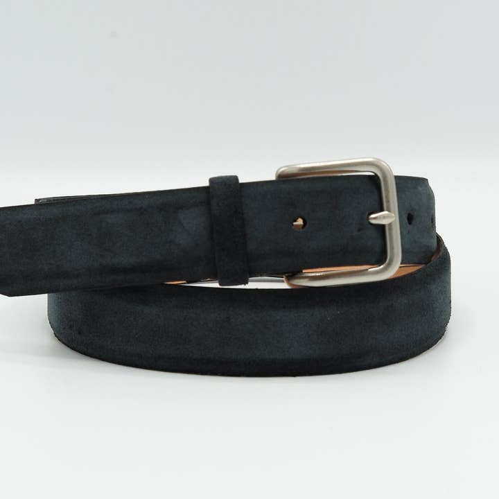 32mm Classic Italian Calf Suede Belt - Dark Avocado for wholesale by Sfalci
