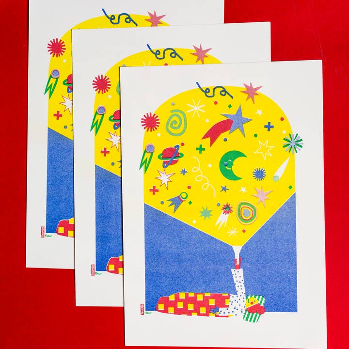 Olhando para as estrelas A4 Risograph por atacado de Teuntje Fleur