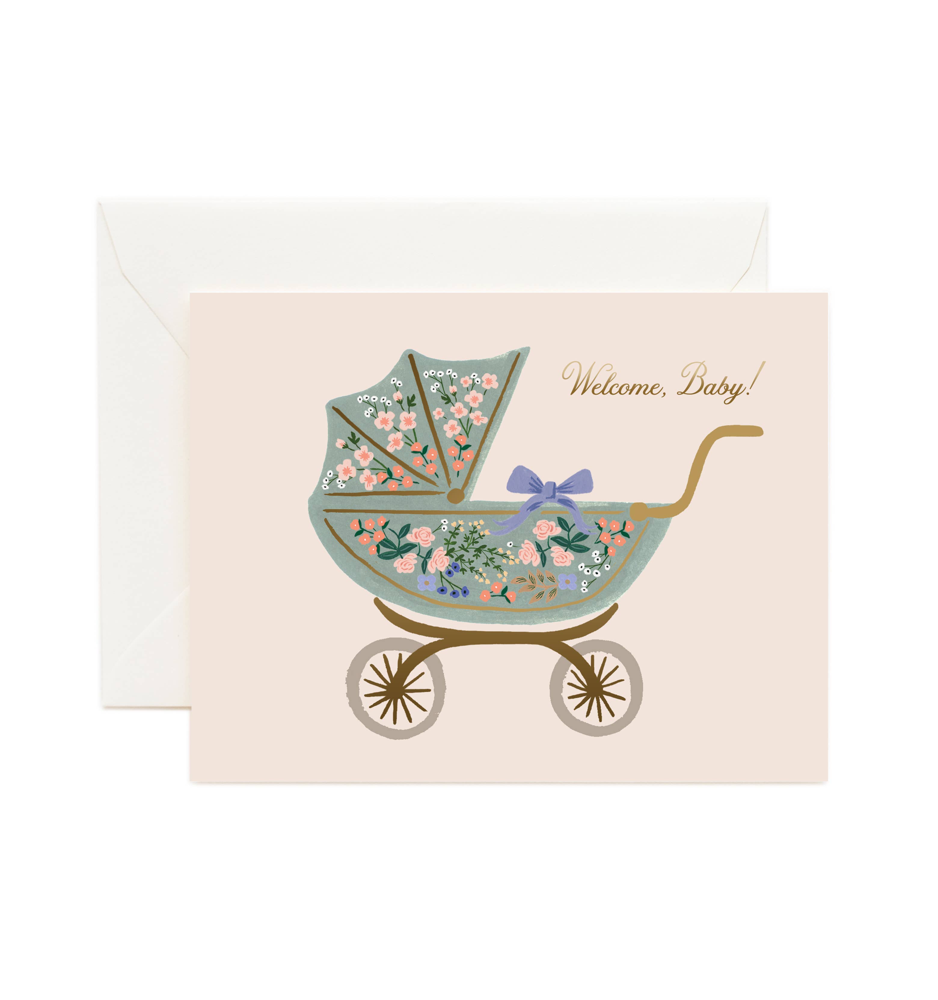 Rifle Paper Co. - Wholesale Baby Card - Floral Pram Card