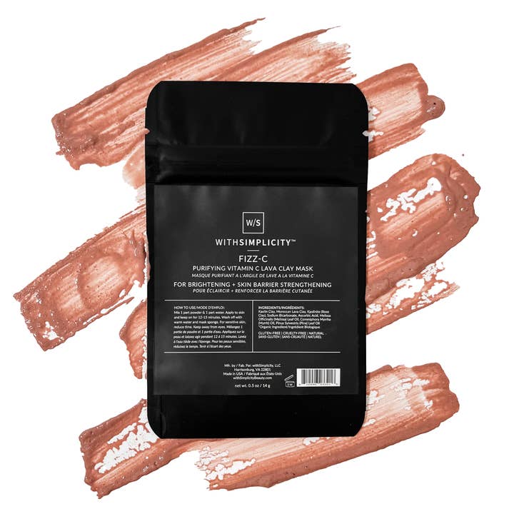 withSimplicity Clean Skincare + Makeup - Wholesale Skincare Face Mask - Fizz-C | Purifying Vitamin C Lava Clay Mask