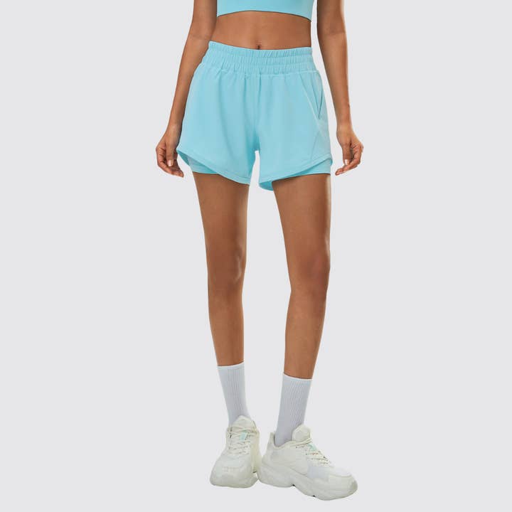 Dam 2-i-1-shorts – snabbtorkande yogabyxor med dragsko för wholesale av Sodalemon