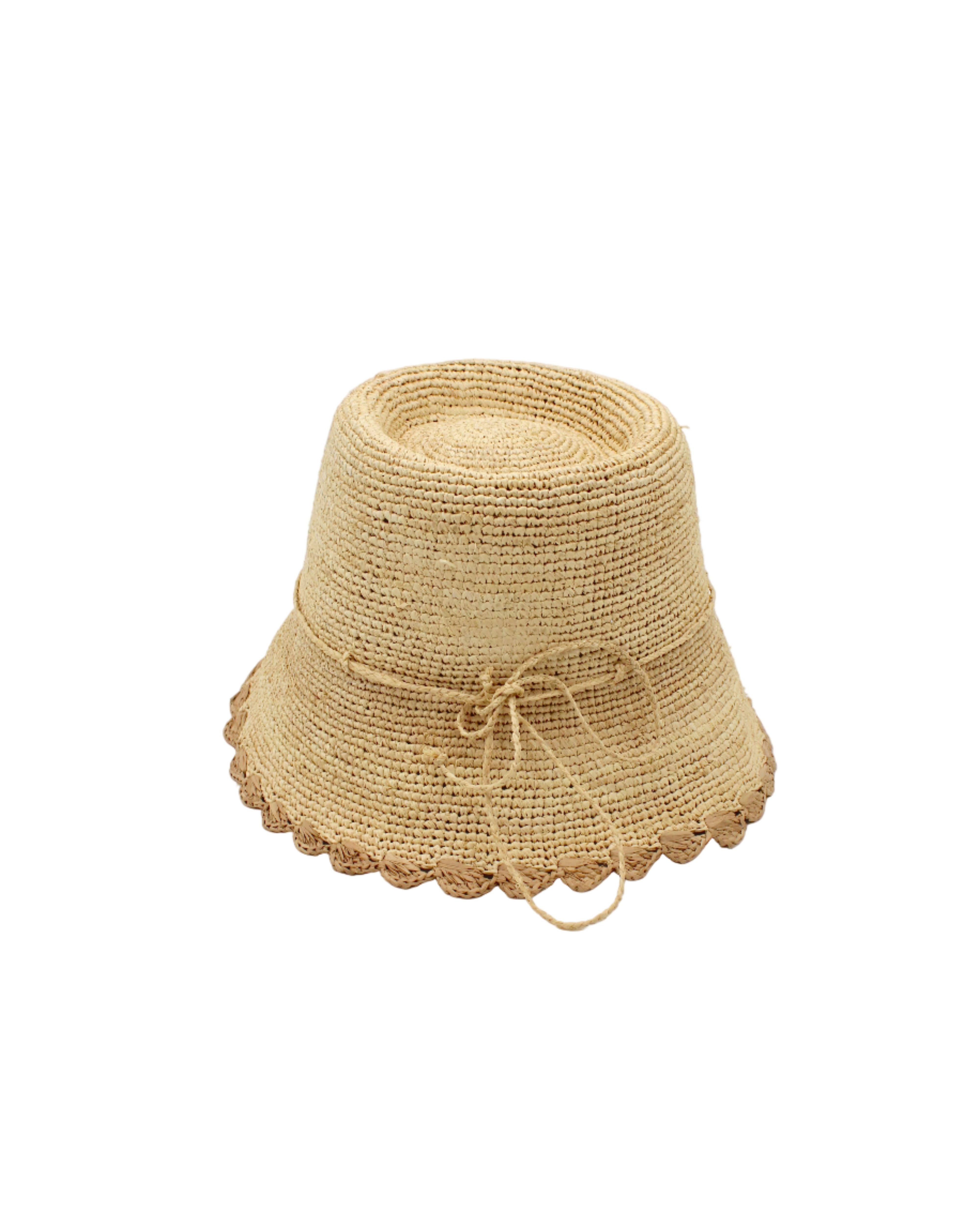 Shebobo - Wholesale Bucket Hat - Unisex - Kate 3" Brim Crochet Bucket Straw Hats with Colored Edge12