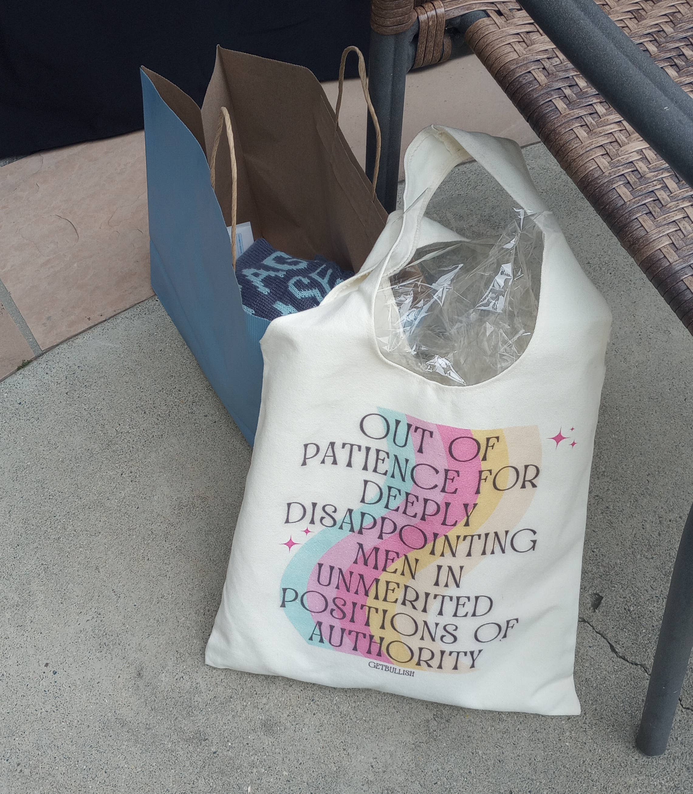 GetBullish – Engroshandel Tote bag - Dame – Feministisk tote „Ud af tålmodighed for skuffende mænd“ lærred9