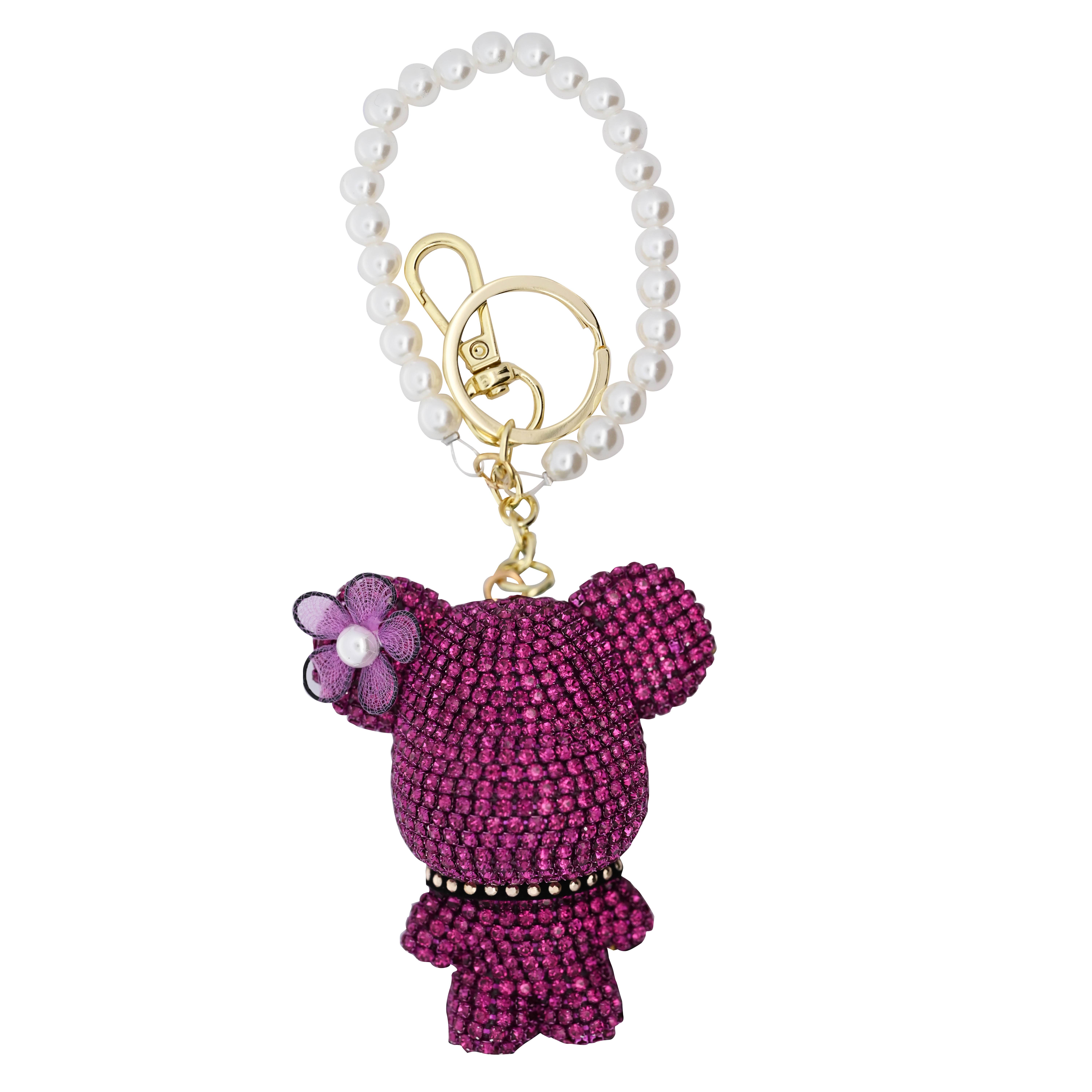 AMORINO SRL - Wholesale Keychain - Women's - TEDDY BEAR KEYCHAIN WITH RHINESTONES - OMQ24128A2200