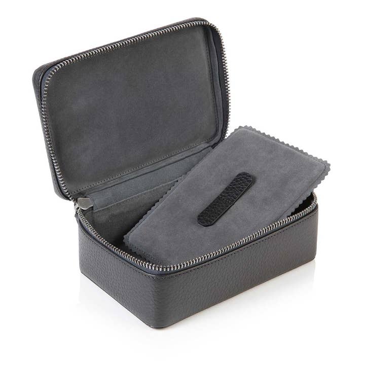 Slate Grey Richmond Leather Large Trinket Box for wholesale by David Hampton