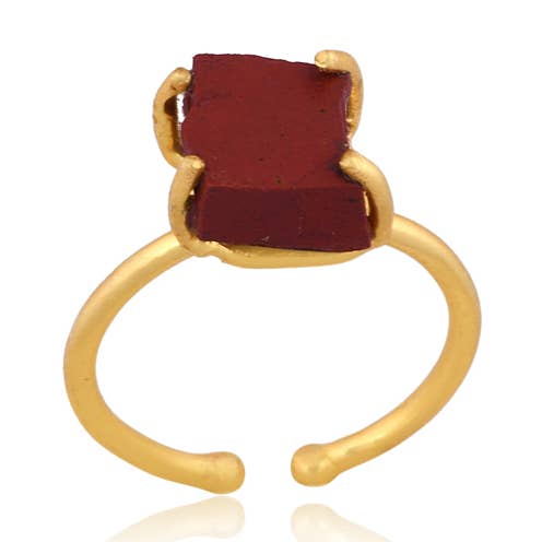 Anillo de jaspe rojo crudo - Curación del chakra de la raíz para venta al por mayor de BellaMira Home
