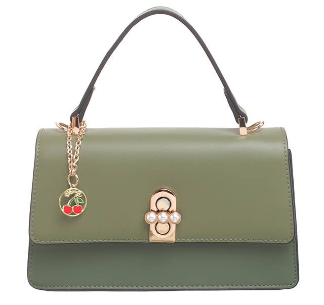 Bessie London - Wholesale Crossbody Bag - Women's - DUAL-TONE PEARL FLAP CROSSBODY BAG14