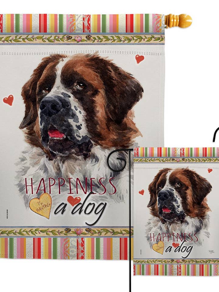 Bernard Hund Lykke Dyr Decor Flag for engroshandel hos Two Group Flag Co