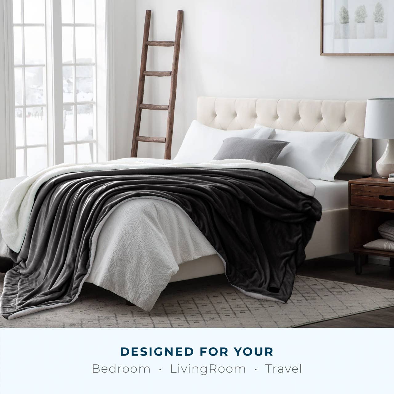 Cottonpassion_US – Engroshandel Sengetæppe – Vendbar Sherpa Fleece tæppe Warm Throw Twin Full/Queen6