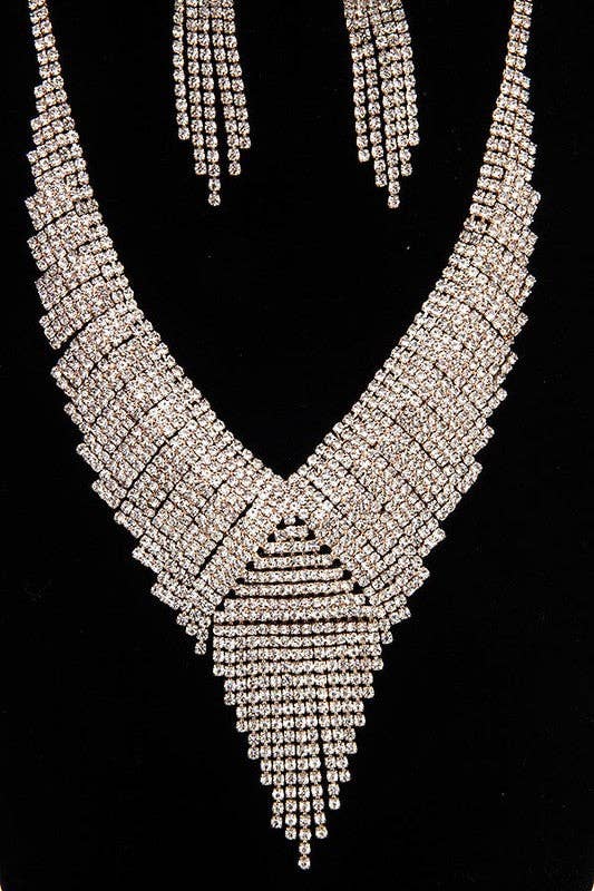 GD KLAR FRANS STRASS BANA KVÄLL HALSBAND SET för wholesale på Faire2