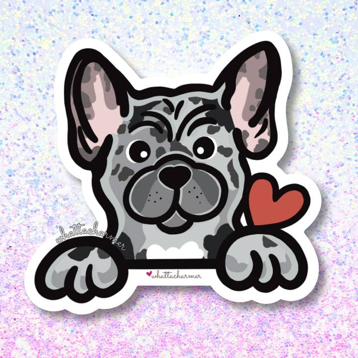 French Bulldog (Frenchie) Dog Sticker, Merle for wholesale by WhattaCharmer