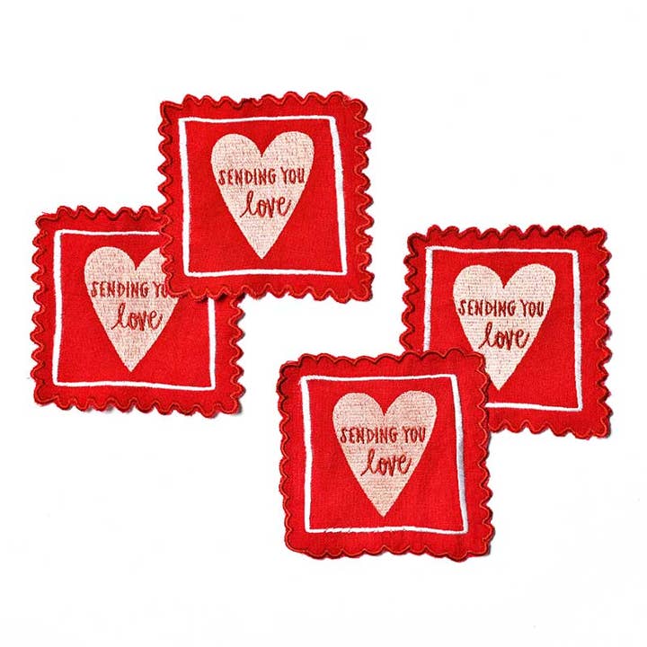 Stamp of Love Cocktail Napkins Set of 4 for wholesale by Coton Colors