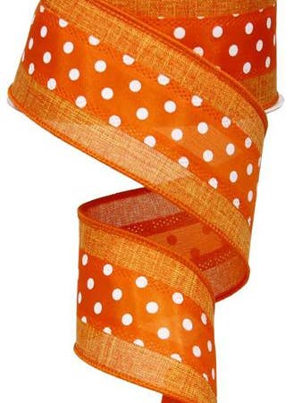 2,5 POUCES X 10 MÈTRES À POIS 3-EN-1, ORANGE ROYAL/BLANC (HACHE) pour la vente par Waterman's Loft Inc.