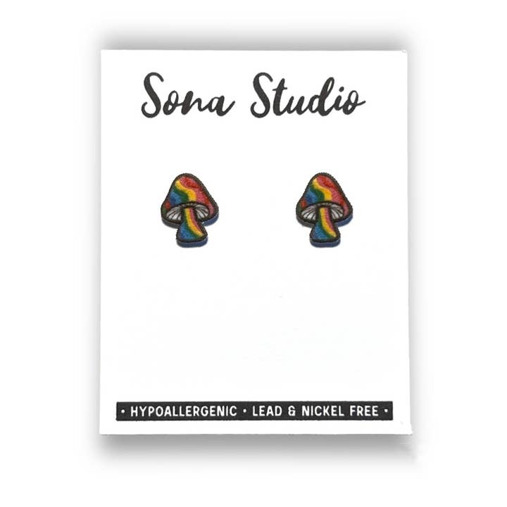 Pendientes de hongos psicodélicos para venta al por mayor de Sona Studio