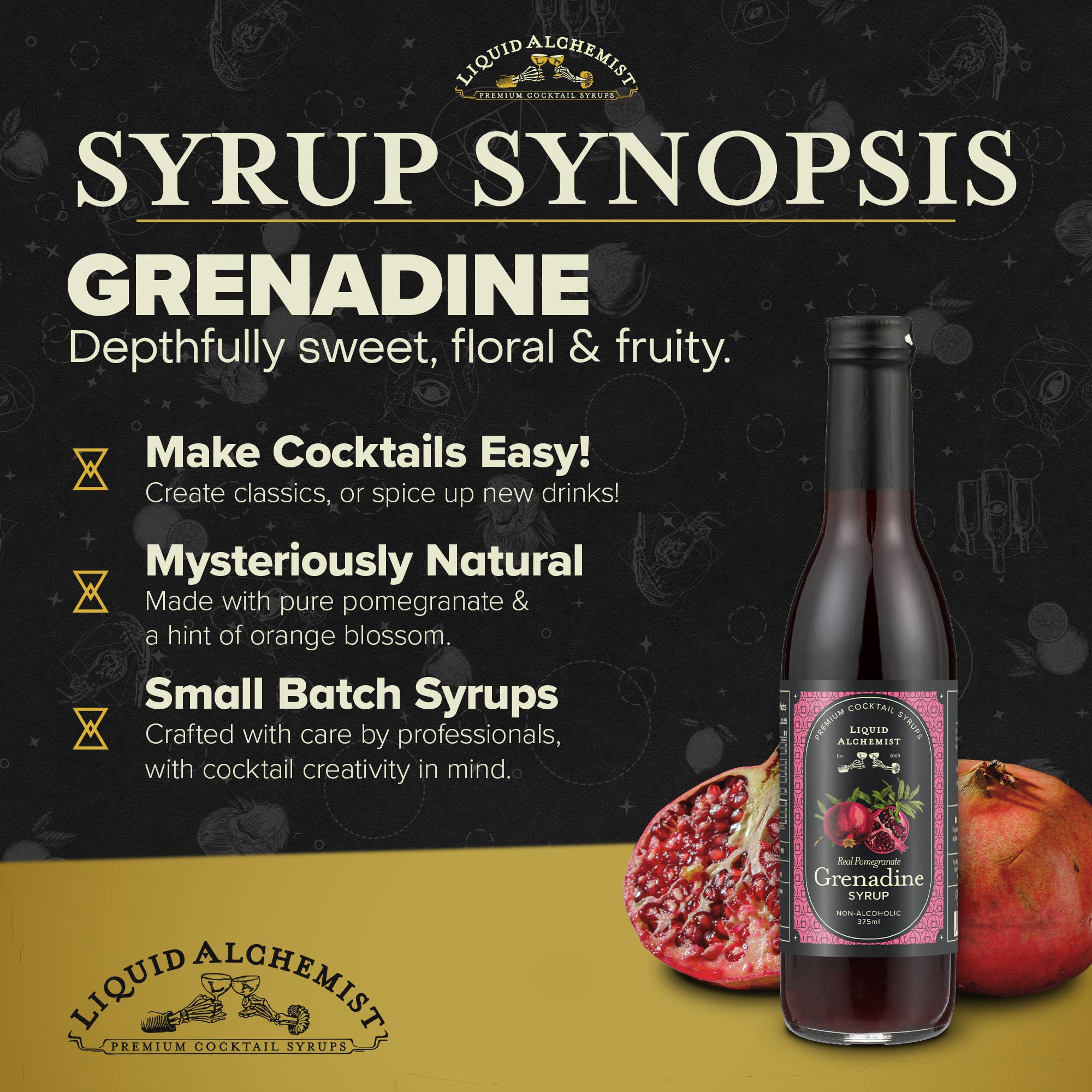 Liquid Alchemist Syrups - Venta al por mayor Preparado/sirope para cóctel - Sirope de cóctel de granadina1