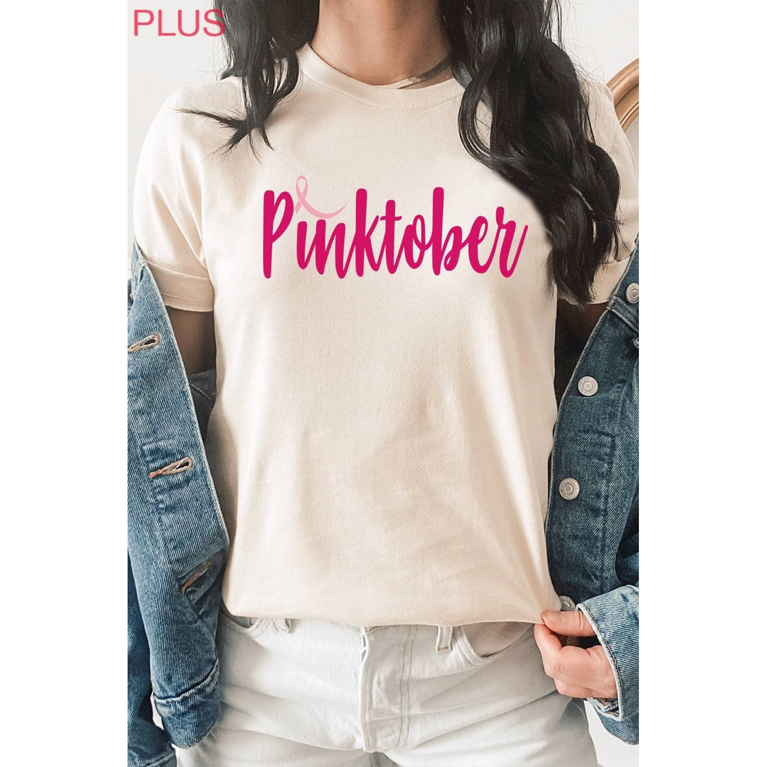 Kissed Apparel - Wholesale Screen Printed T-Shirt - Women's - Breast Cancer Awareness Pinktober PLUS Graphic Tee6