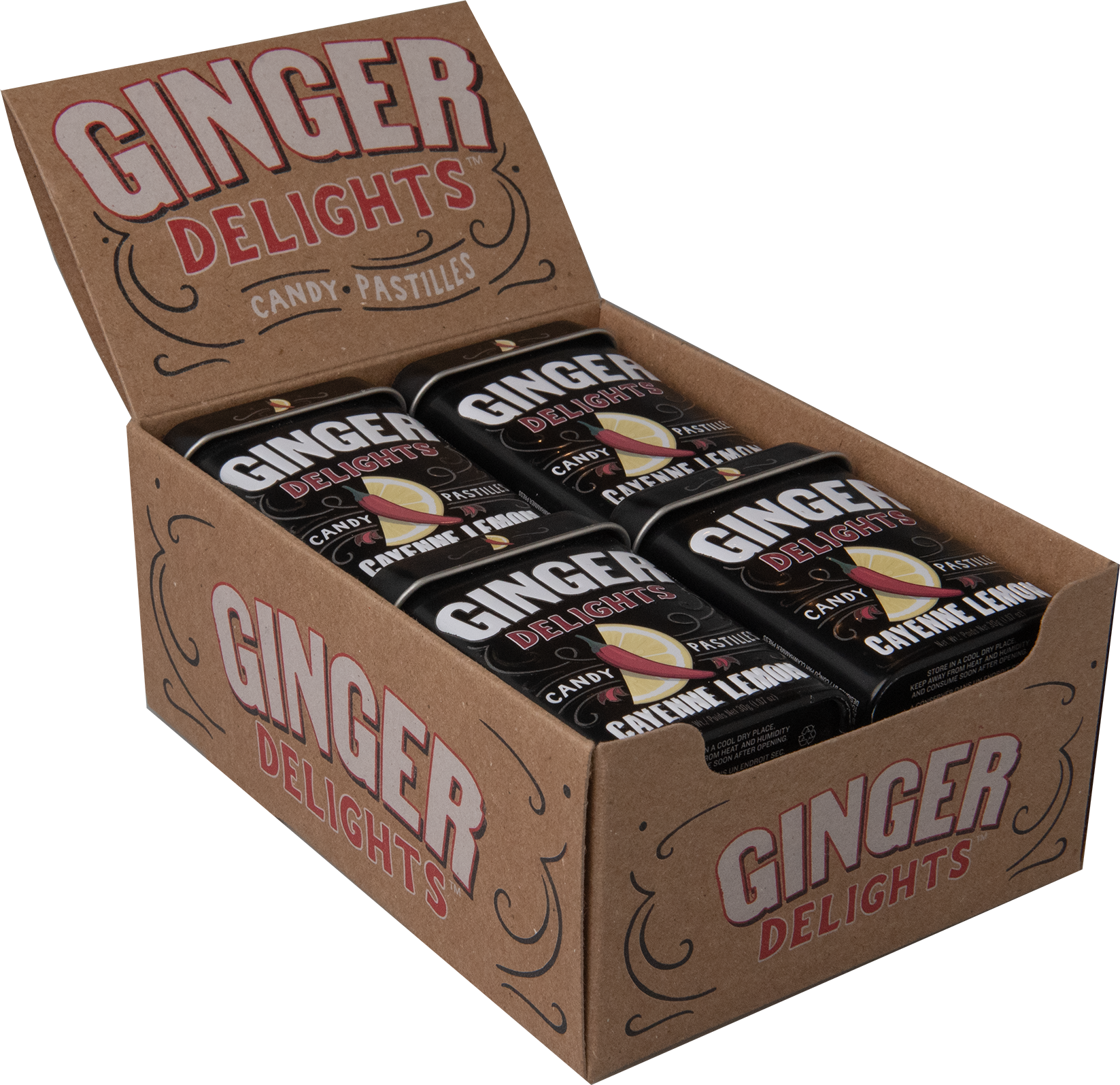 Big Sky Brands Inc. – wholesale Boiled sweets – Ginger Delights Cayenne Lemon - 48ct3