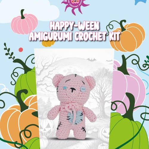 Creative World of Crafts - Wholesale Knitting/Crochet Supplies - Knitty Critters - Happy-Ween Crochet Kit - Voodoo Bear3