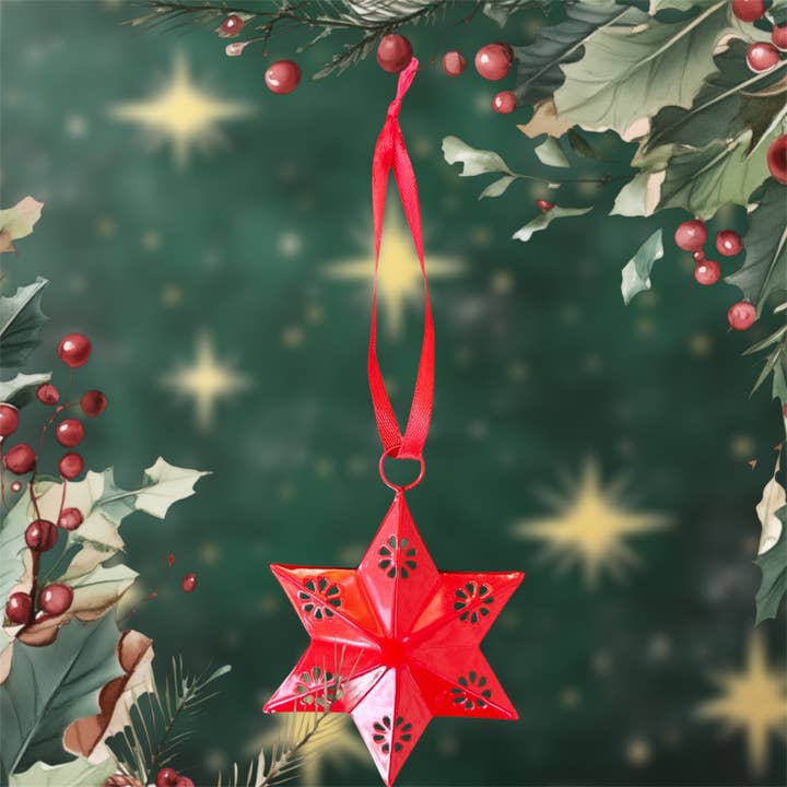 Red Star Ornament for wholesale by Hopes Unlimited