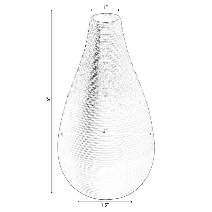 Quickway Imports – wholesale Vas – Keramiska bord vas rippade Design Tear Drop blomma hållare