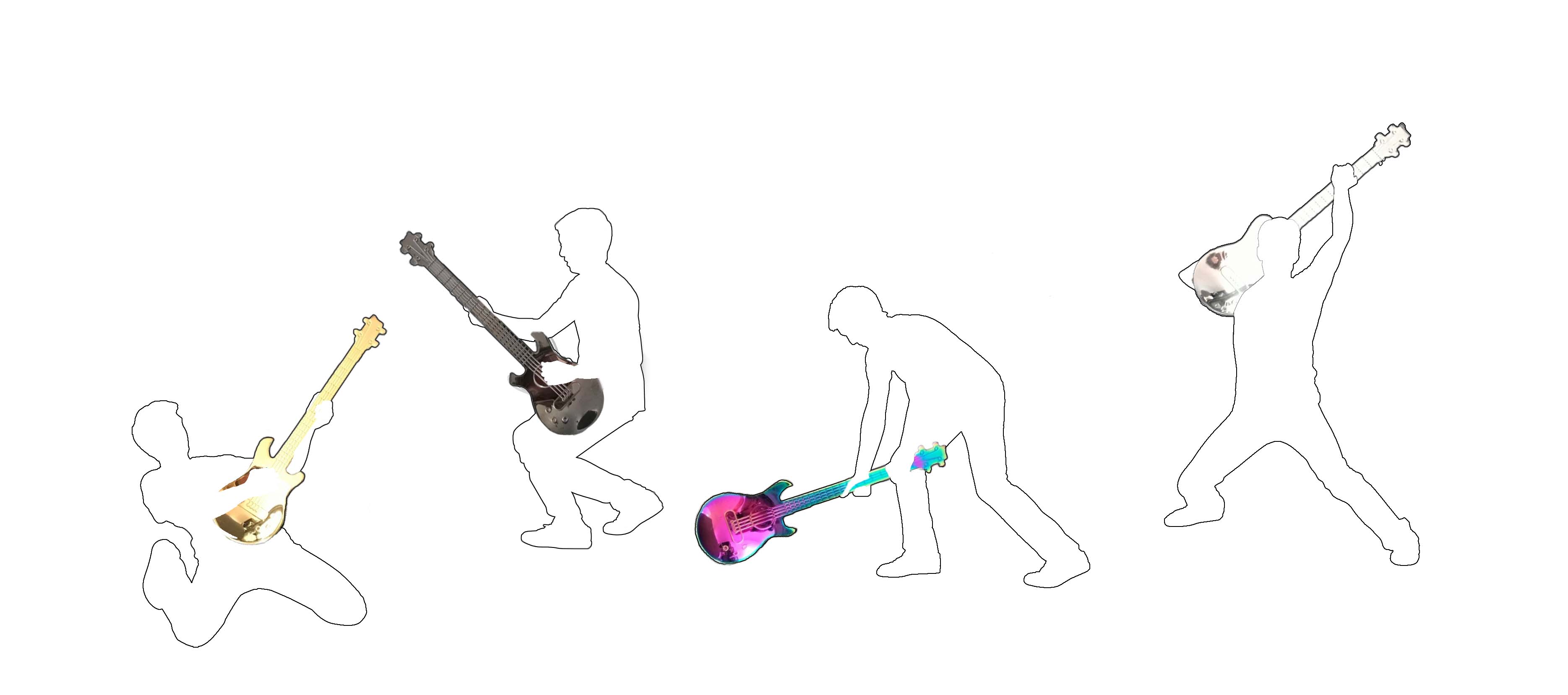 MAGS - Wholesale Table Spoon (Cutlery) - Rockin' guitar spoon set of 4