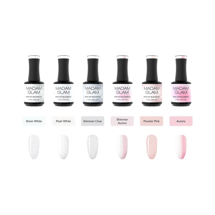 White transparent Builder Gels Bundle for wholesale on Faire