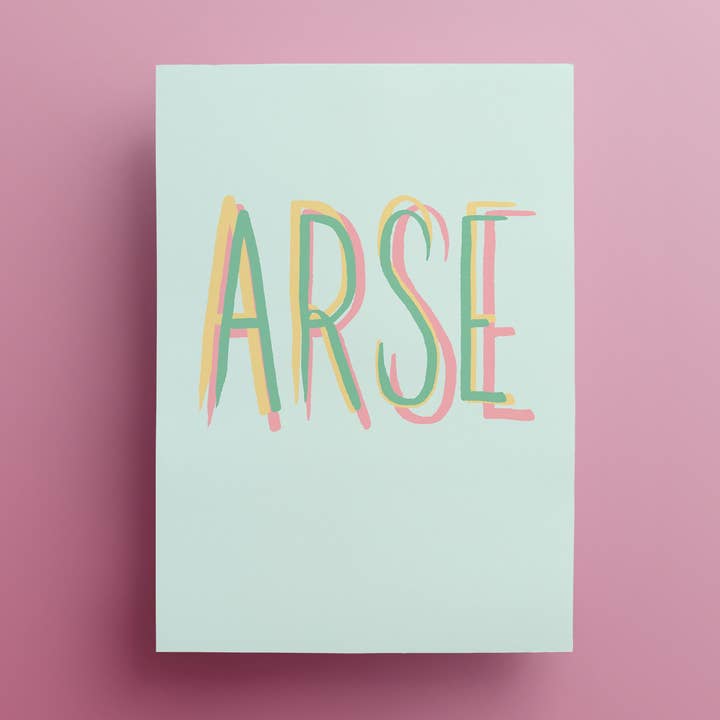 Arse greetings card for wholesale by Damn Fine Greetings