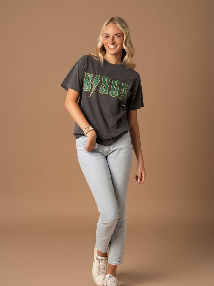 Black NDSU Bison Band Tee for wholesale on Faire1
